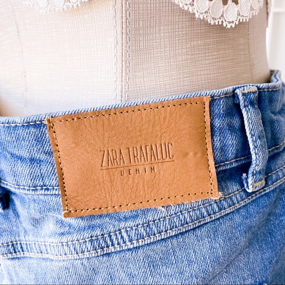 ZARA TRF DENIM High Rise Cutoff Shorts - Picture 8 of 10